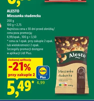 Mieszanka studencka Alesto promocja w Lidl