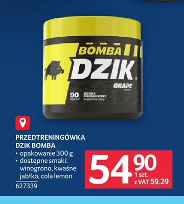 Przedtreningówka Dzik Bomba winogrono promocja w Selgros
