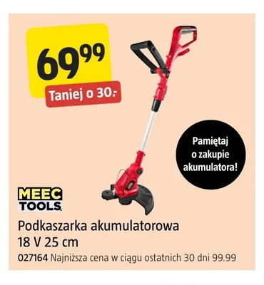 Podkaszarka akumulatorowa Meec Tools promocja w Jula