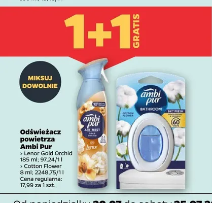 Odświeżacz powietrza Ambi Pur Air Mist Lenor Gold Orchid promocja w Netto