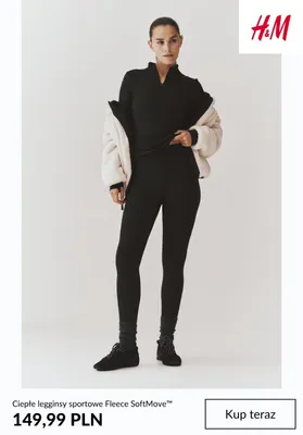 Ciepłe legginsy sportowe Fleece SoftMove™ H & M promocja w H&M