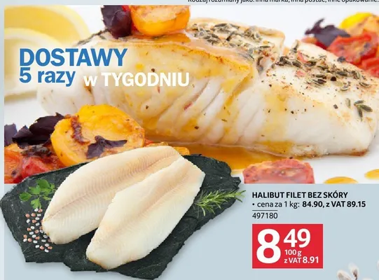 Halibut filet bez skóry promocja w Selgros