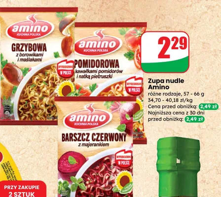 Zupa nudle różne rodzaje promocja w Dino