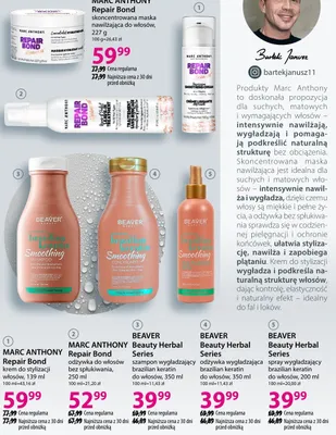 Szampon BEAVER Beauty Herbal Series wygładzający brazilian keratin do włosów 350ml promocja w Hebe