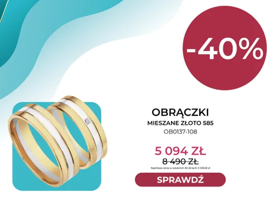 Obrączki mieszane złoto 585 OB0137-108 Briju promocja w Briju