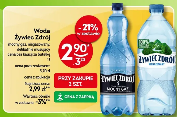 Woda niegazowana Żywiec Zdrój promocja w Żabka