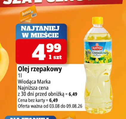 Olej rzepakowy Rustica promocja w Leclerc