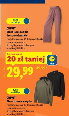 Bluza lub spodnie dresowe damskie promocja w Lidl