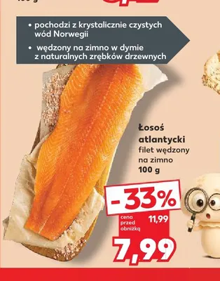Łosoś atlantycki filet wędzony na zimno promocja w Kaufland