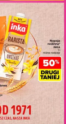Napój roślinny Inka Barista owsiane smak wanilii promocja w Carrefour