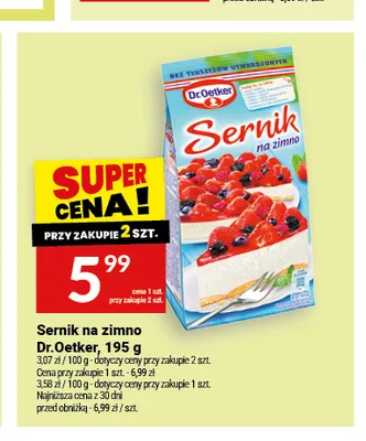 Sernik na zimno Dr. Oetker promocja w Twój Market