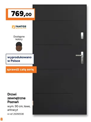 Drzwi zewnętrzne Poznań Pantor promocja w Bricoman