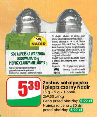 Zestaw sól alpejska i pieprz czarny promocja w Dino