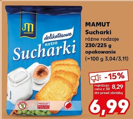 Sucharki różne rodzaje promocja w Kaufland