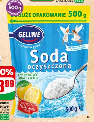 Soda oczyszczona cytrynowa Gellwe promocja w Dino