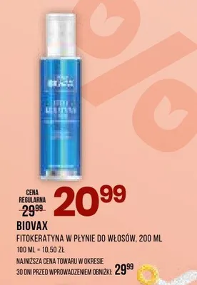 Fitokeratyna w płynie do włosów BIOVAX promocja w Drogerie Natura
