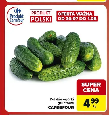 Ogórki gruntowe Carrefour polskie promocja w Carrefour Market