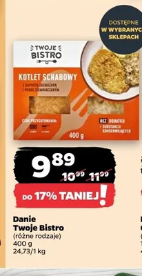 Kotlet schabowy z kapustą zasmażaną i puree ziemniaczanym Twoje Bistro promocja w Netto