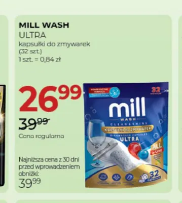 Kapsułki do zmywarki Mill Wash Ultra promocja w Drogerie Jawa