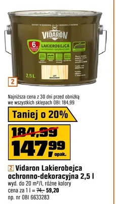 Farba Vidaron Lakierobejca ochronno-dekoracyjna 2,5l promocja w OBI