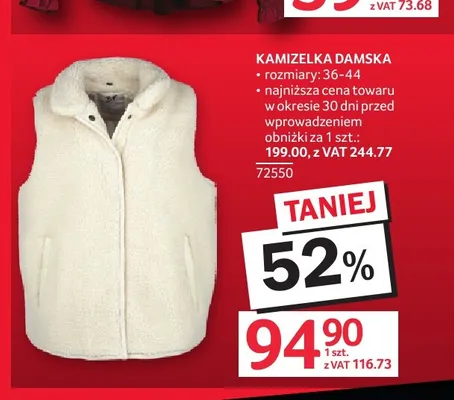 Kamizelka damska promocja w Selgros