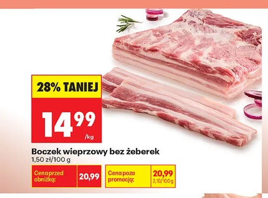 Boczek wieprzowy bez żeberek promocja w Biedronka