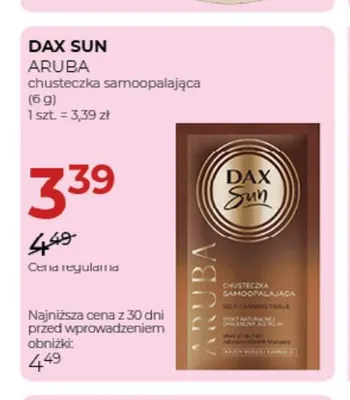 Chusteczka samoopalająca Aruba Dax Sun promocja w Drogerie Jawa