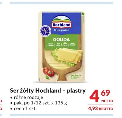 Ser żółty w plastrach Hochland promocja w Makro
