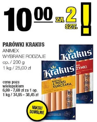 Parówki Krakus promocja w SPAR