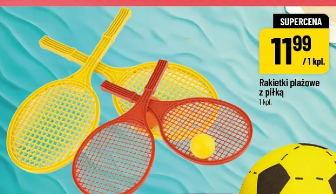 Rakietki plażowe z piłką promocja w POLOmarket