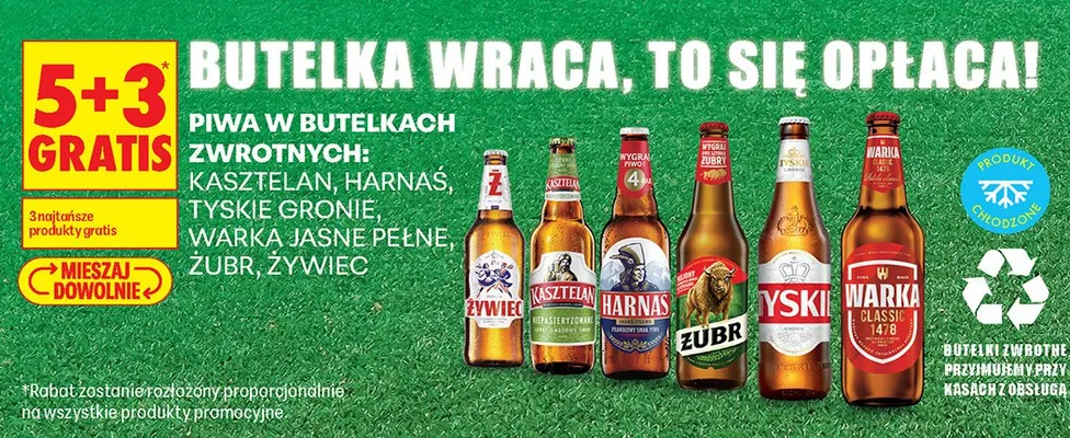 Piwo Warka Classic butelka zwrotna promocja w Biedronka