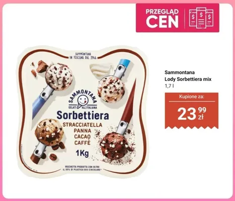 Lody Sorbettiera mix Sammontana promocja w Dino