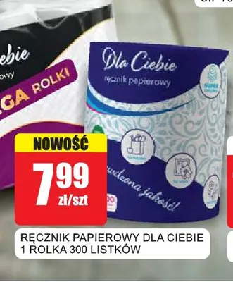 Ręcznik papierowy Dla Ciebie 1 rolka 300 listków promocja w Bingo