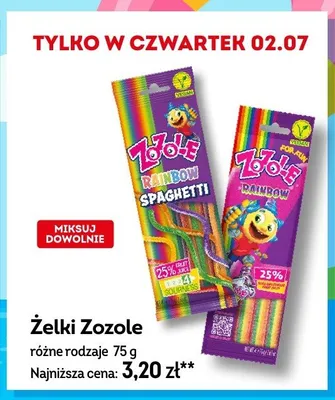 Żelki Zozole Rainbow promocja w Żabka