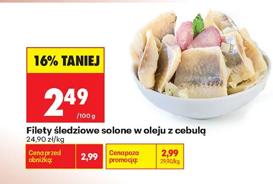 Filety śledziowe solone w oleju z cebulą promocja w Biedronka
