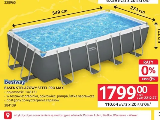 Basen stelażowy Bestway Steel Pro Max promocja w Selgros