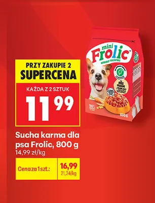 Sucha karma dla psa Frolic promocja w Biedronka