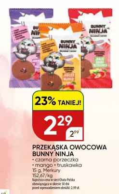 Przekąska owocowa czarna porzeczka Bunny Ninja promocja w Chata Polska