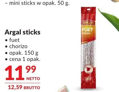 Argal sticks Argal sticks fuet, chorizo promocja w Makro