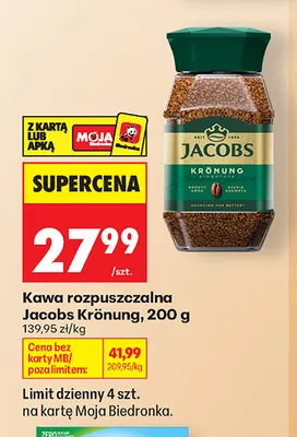 Kawa rozpuszczalna Jacobs Krönung promocja w Biedronka