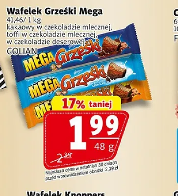 Wafelek Grześki Mega kakaowy w czekoladzie mlecznej promocja w Prim Market