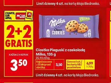 Ciastka Pieguski z czekoladą Milka promocja w Biedronka