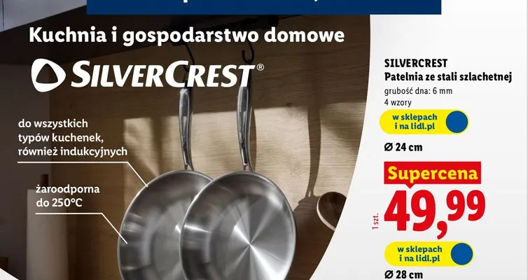 Patelnia ze stali szlachetnej Ø 24 cm promocja w Lidl