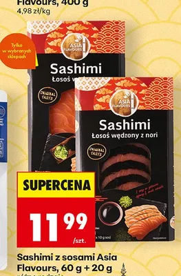 Sashimi Łosoś z sosami Asia Flavours promocja w Biedronka