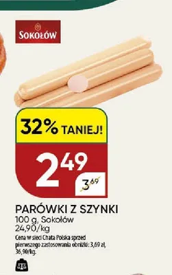 Parówki z szynki Sokołów promocja w Chata Polska