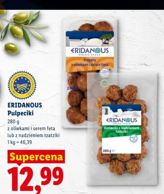 Pulpeciki z oliwkami i serem feta Eridanous promocja w Lidl