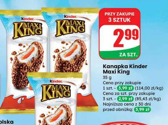 Kanapka Maxi King promocja w Dino