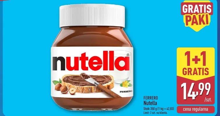 Krem Nutella Ferrero promocja w Aldi
