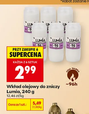 Wkład olejowy do zniczy Lumia promocja w Biedronka