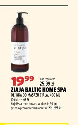 Oliwka do masażu ciała Baltic Home Spa Ziaja promocja w Drogerie Natura